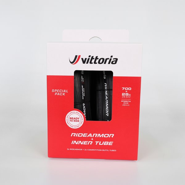Vittoria Ridearmor 28C twinpack w 48mm competition inner tubes Fold/TLR