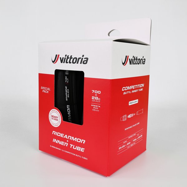 Vittoria Ridearmor 28C twinpack w 48mm competition inner tubes Fold/TLR